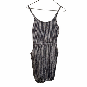 OLD NAVY SL Cami Linen Blue Stripe Spring Dress Size Small